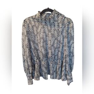 Who What Wear Monochrome Dotted Blouse